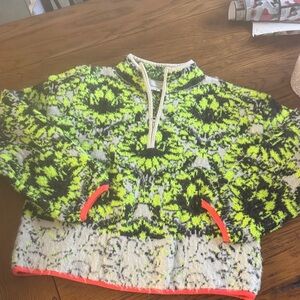 Anthropologie Neon Green and Black Knit Sweater